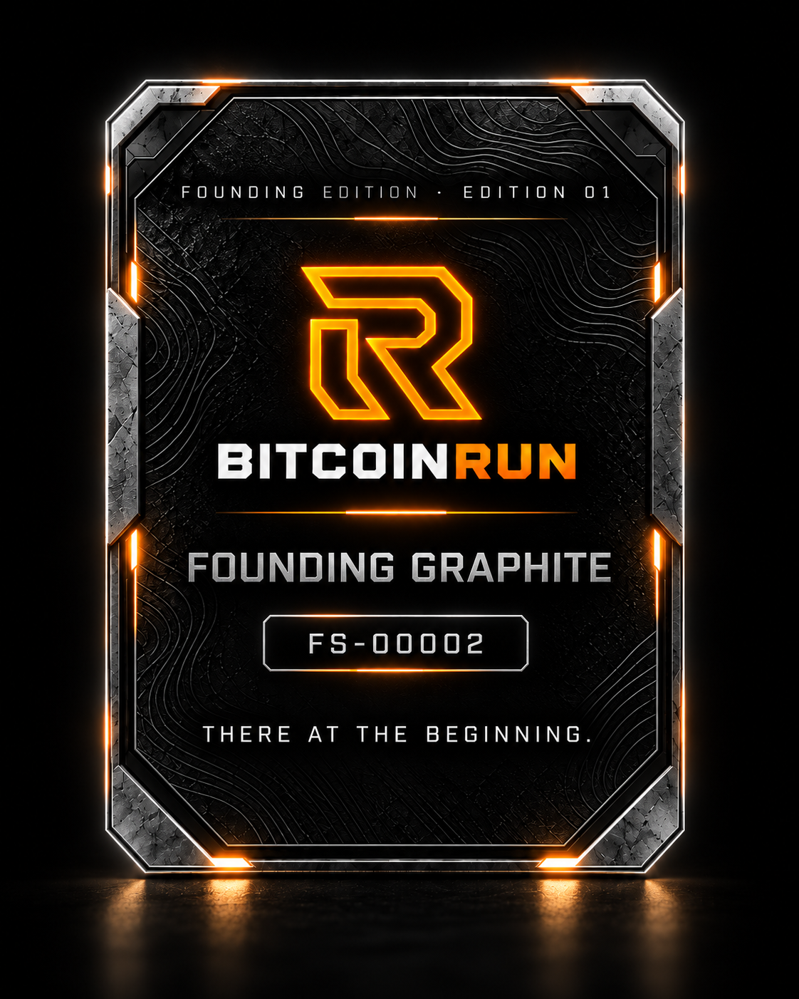 BitcoinRun Founding Graphite — sample card design