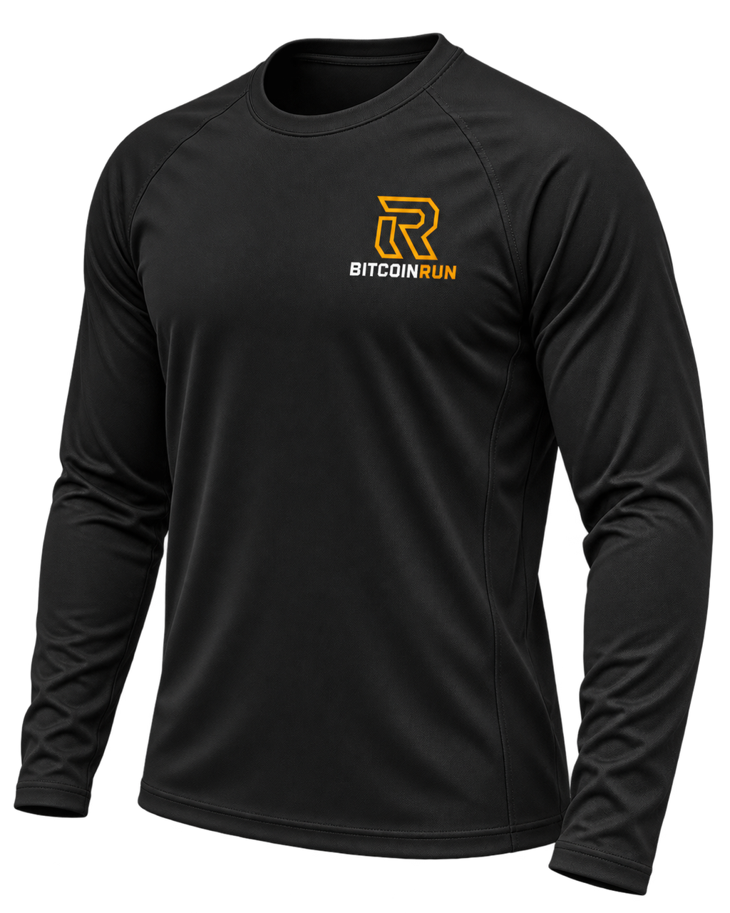 BitcoinRun Founding Edition technical long sleeve 45 degree design visual