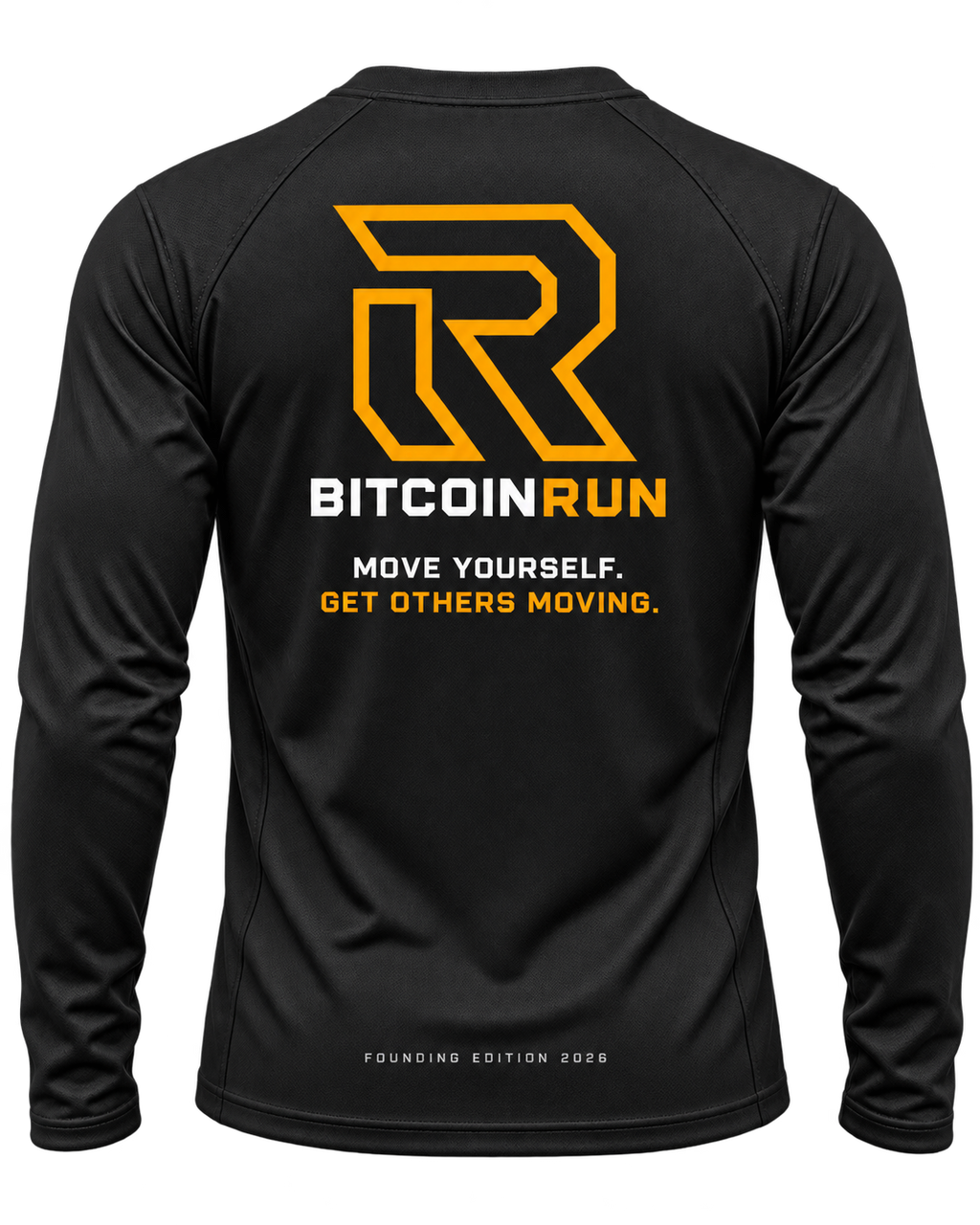 BitcoinRun Founding Edition black technical long sleeve back
