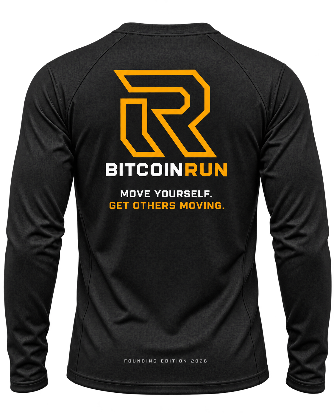 BitcoinRun Founding Edition black technical long sleeve back