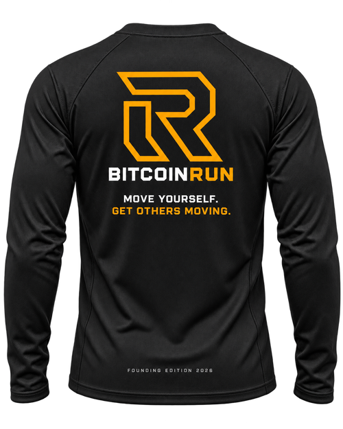 BitcoinRun Founding Edition black technical long sleeve back